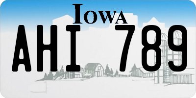 IA license plate AHI789