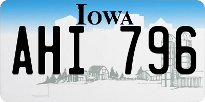 IA license plate AHI796