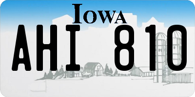 IA license plate AHI810