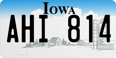 IA license plate AHI814
