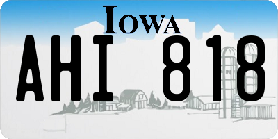 IA license plate AHI818