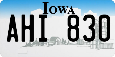 IA license plate AHI830