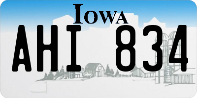 IA license plate AHI834