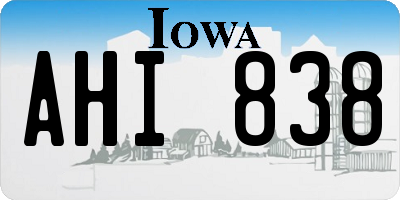 IA license plate AHI838