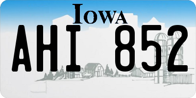 IA license plate AHI852