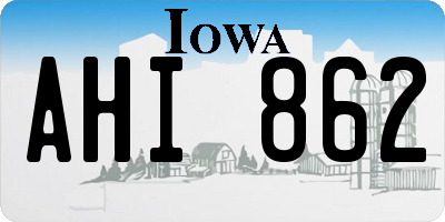 IA license plate AHI862