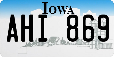 IA license plate AHI869