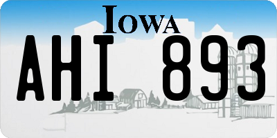 IA license plate AHI893