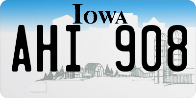 IA license plate AHI908