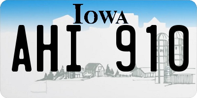 IA license plate AHI910