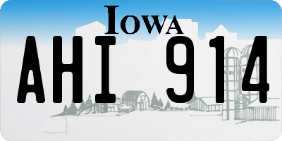 IA license plate AHI914