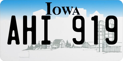 IA license plate AHI919