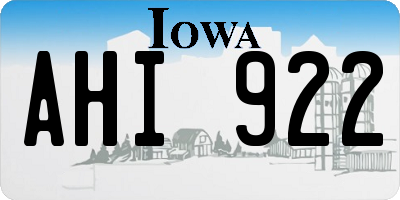 IA license plate AHI922
