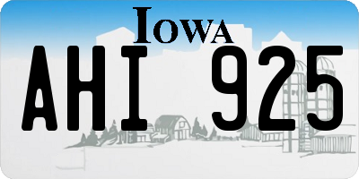 IA license plate AHI925