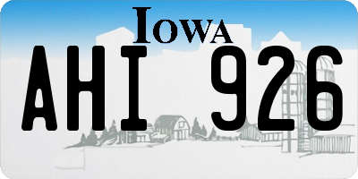 IA license plate AHI926