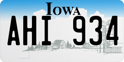 IA license plate AHI934
