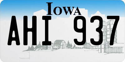 IA license plate AHI937