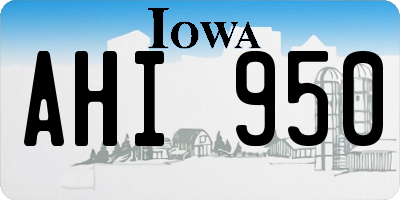 IA license plate AHI950