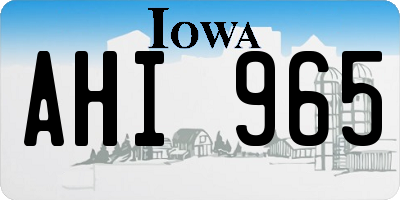 IA license plate AHI965