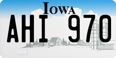 IA license plate AHI970