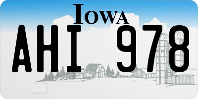 IA license plate AHI978