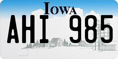 IA license plate AHI985