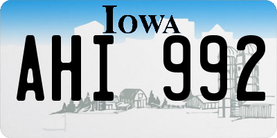 IA license plate AHI992
