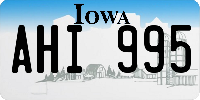 IA license plate AHI995