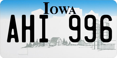 IA license plate AHI996