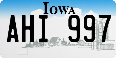 IA license plate AHI997