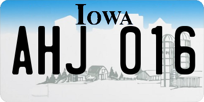 IA license plate AHJ016