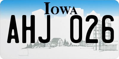 IA license plate AHJ026