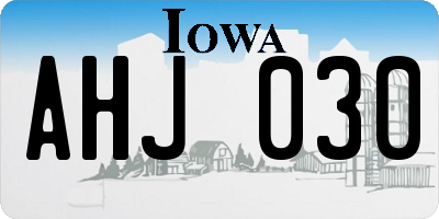 IA license plate AHJ030