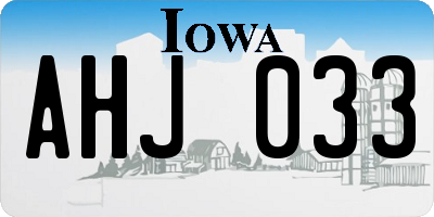IA license plate AHJ033