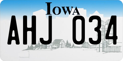 IA license plate AHJ034