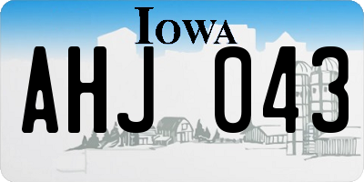 IA license plate AHJ043