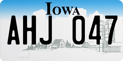 IA license plate AHJ047