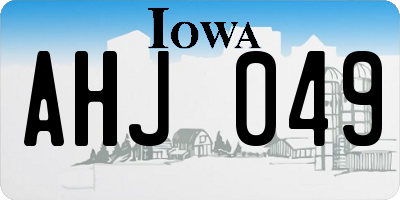 IA license plate AHJ049