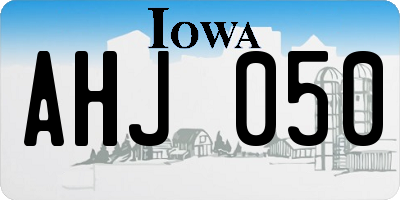 IA license plate AHJ050
