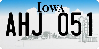 IA license plate AHJ051