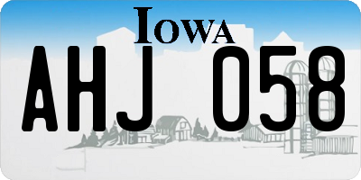 IA license plate AHJ058