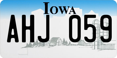 IA license plate AHJ059