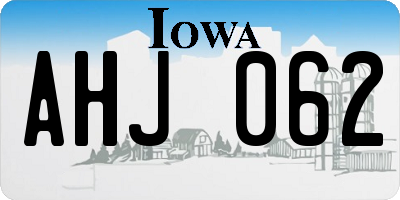 IA license plate AHJ062