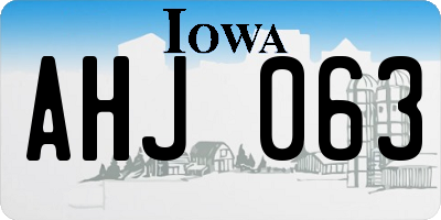 IA license plate AHJ063