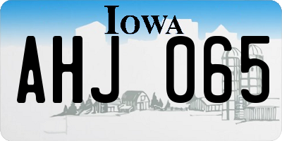 IA license plate AHJ065