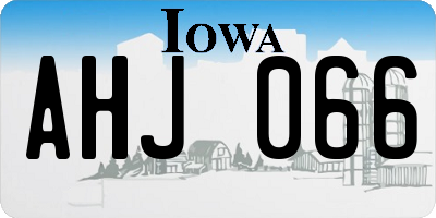 IA license plate AHJ066