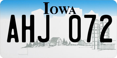 IA license plate AHJ072
