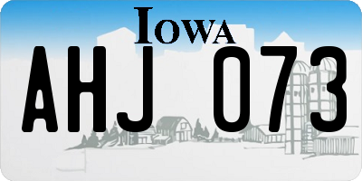 IA license plate AHJ073