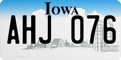 IA license plate AHJ076