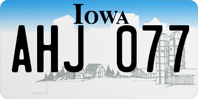 IA license plate AHJ077
